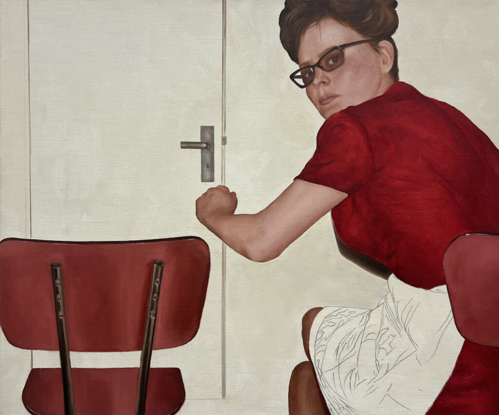 Emily Dauphin, An der Schwelle, 50 x 60 cm, Öl auf Leinwand, 2025