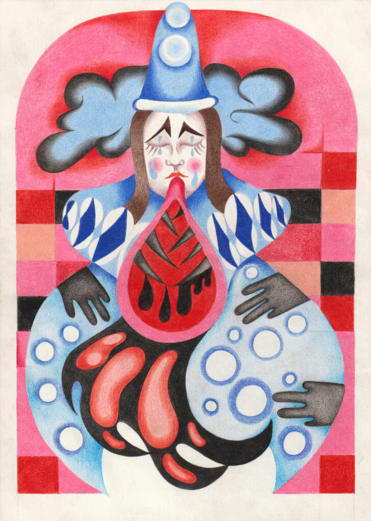 Siggi Sekira – Self-portrait as a Pierrot In a Pink Dream